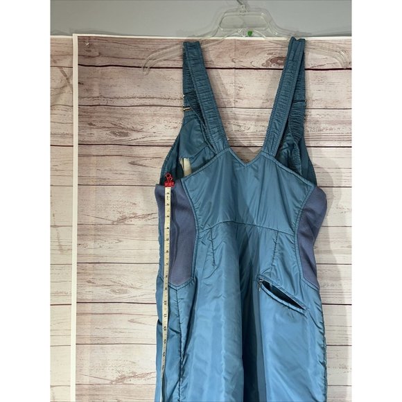 Vtg 1st Down Salt Lake city Utah snowpants Ski Bibs Blue Mens Large 29/36 inseam - Picture 5 of 9